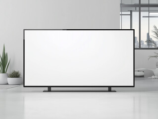Blank plasma screen in public for mockup