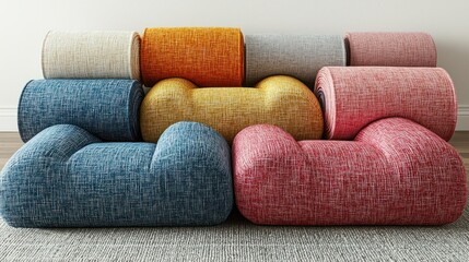 Stylish Modular Sofa Arrangement in Various Colors