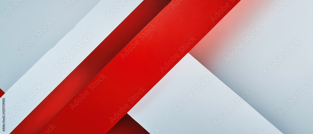 Poster red geometric shapes, modern design and abstract art in background, showcasing creative patterns for