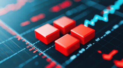 Market Prediction concept. Predictive Financial Charts Overlaid on Global Map for Investment and Market Analysis