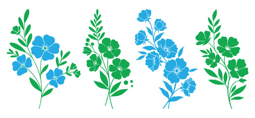 A colorfully beautiful spring flower collection vector 