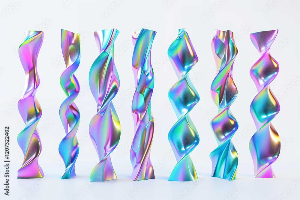Poster abstract twisted light trail dynamic shape on white background giving a sense of futuristic design. 