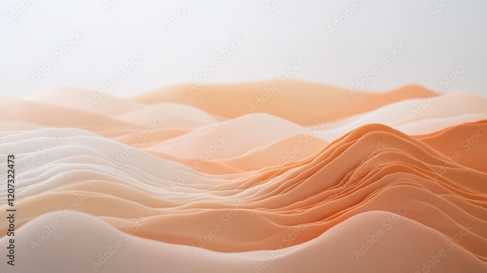 Poster soft waves of delicate fabric in warm tones creating a dreamy and serene atmosphere for inviting tex