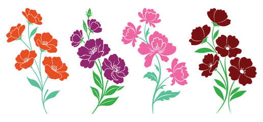 A colorfully beautiful spring flower collection vector 