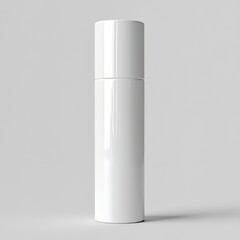 A front view 3D render of a white frosted glass bottle intended for cosmetic use