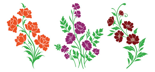 A colorfully beautiful spring flower collection vector 
