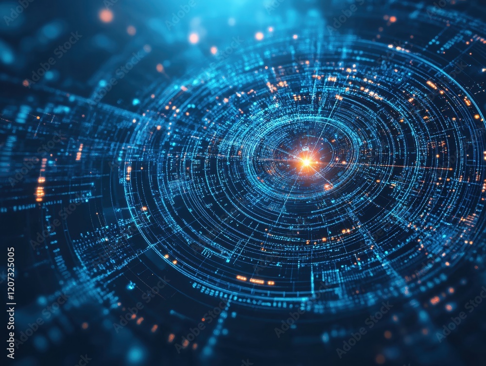 Poster futuristic data stream abstract digital technology background