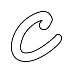 C line icon with white background vector stock illustration