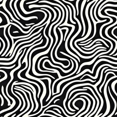 Abstract Black And White Swirling Line Pattern Design
