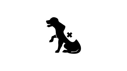 rescue dog, black isolated silhouette