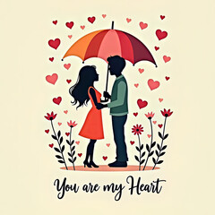 Valentine’s Day Greeting Card with Elegant Heart Designs