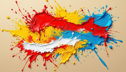 Abstract Colorful Paint Splashes Background Art