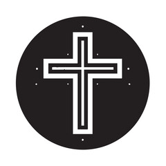 Obraz premium Ornate Christian Cross Symbol in a Circle