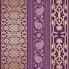 wedding card design, traditional paisley floral pattern , royal India	