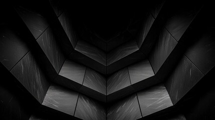 Abstract Dark Grey 3D Wall  Futuristic Tiles  Geometric Background Texture