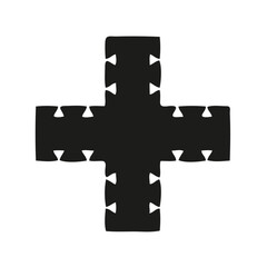 Obraz premium Ornate Christian Cross Symbol in a Circle