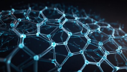 Obraz premium A medical-themed digital composition featuring abstract hexagonal molecular patterns with glowing nodes