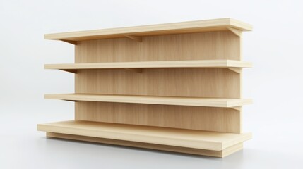 White POS display stand for products in supermarket, store and shop. Vector realistic 3d mockup of blank promotion rack with empty shelves, retail showcase isolated on white background
