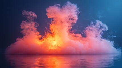 Naklejka premium Cloud Explosion Over Calm Waters