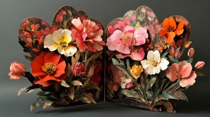 Fototapeta premium Vibrant Paper Flowers in an Intricate Floral Arrangement