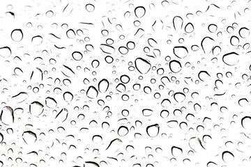 The image is of raindrops on a window, creating a blurry and hazy effect