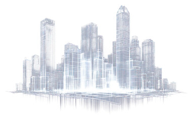 PNG Digital illustration of smart city buildings architecture urban futuristic.
