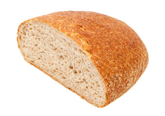 A slice of bread is shown on a white background