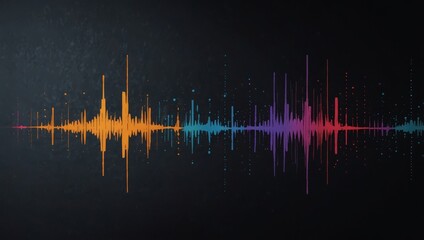 A modern artistic representation of audio frequencies, with waveforms