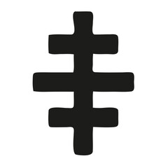 Obraz premium Ornate Christian Cross Symbol in a Circle