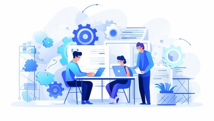Teamwork and Collaboration: A Modern Business Illustration