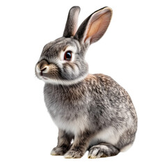 Obraz premium grey rabbit isolated on transparent background