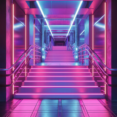 Neon Stairway to the Night Club