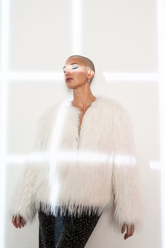 Elegant portrait of a confident woman in a stylish outfit