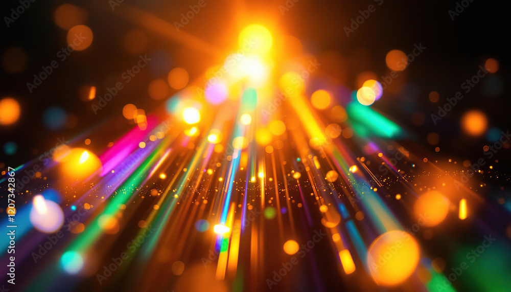 Aufkleber abstract colorful light rays and bokeh