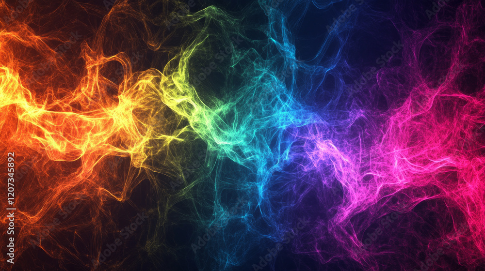 Poster abstract colorful wave patterns create dynamic visual effects in a vibrant, energetic display of flo
