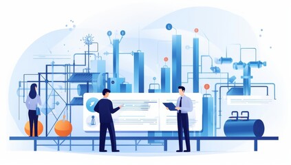 Obraz premium Industrial Process Analysis and Data Visualization for Enhanced Efficiency and Productivity