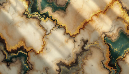 Obraz premium Abstract Gold and Green Marble Texture Art