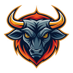 Mad Bull head mascot esport logo. Character for sport and gaming logo concept.