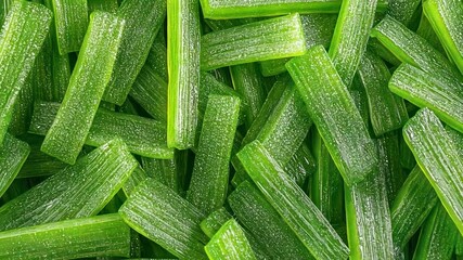 A Close-Up View of Delicious Green Candy Sticks