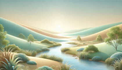希望に満ちた春の小川と草花のハーモニー。
癒しと安らぎを届ける春の風景。
解放感を表現した空と大地。
色彩が織りなす幸福のパノラマ。
喜びと希望を描いた色鮮やかな風景。
Generated by AI.
