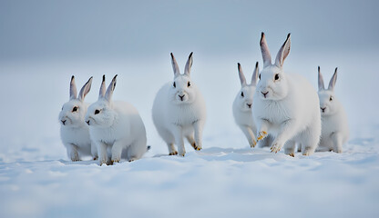 arctic hares in the wild