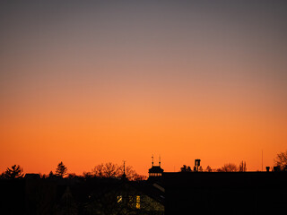 sunset in the city