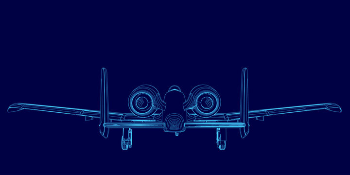 Blue airplane is shown in a blue background. The airplane is a fighter jet. The image is in blue - Powered by Adobe