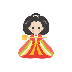 ひな人形_三人官女　ベクターイラスト