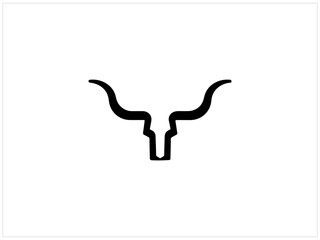 Long horn logo design , vector , illustration and isolate template .