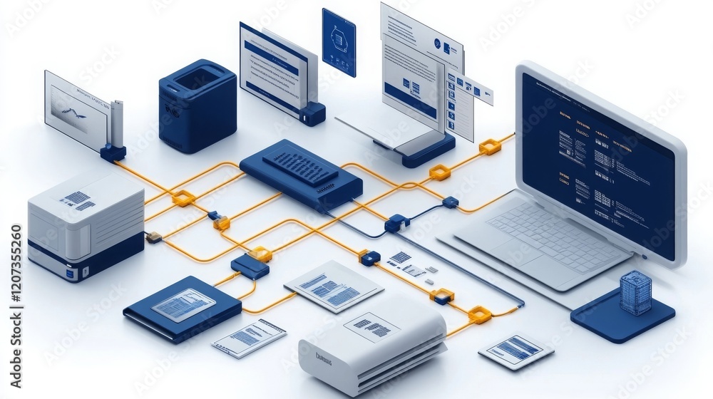 Poster streamlining remote workflows with technology in a collaborative workspace setup