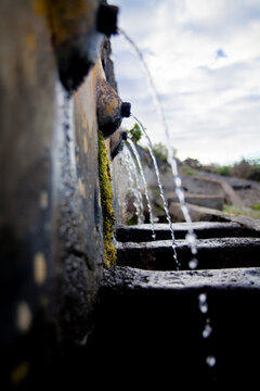 Close-up of traditional water channel in El Tanque, Tenerife