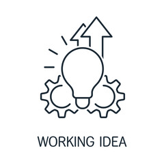 Working idea. Effective result.Vector linear icon isolated on white background.