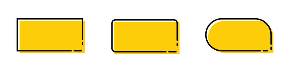 yellow text box. speech bubble and quote frame background. transparent png and vector illustration.