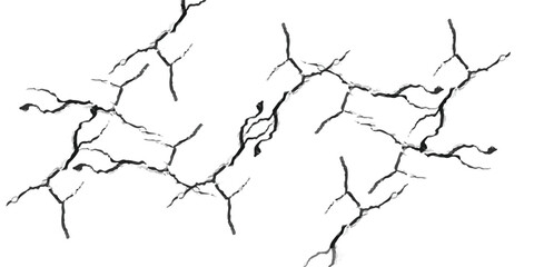 Abstract illustration of the danger, destruction and damage concept: cracks in white surface of the white wall or white floor closeup view, 
